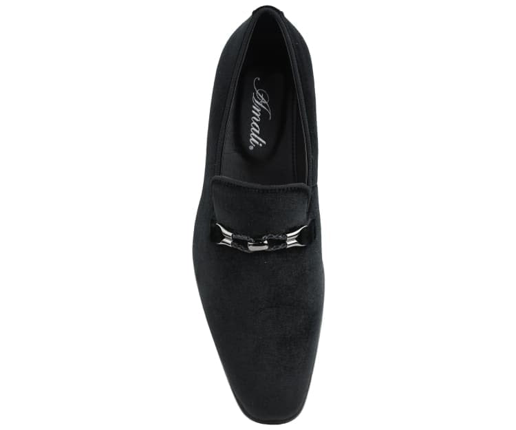 Amali Aller Black Men's Velvet Smoking Slippers Smoking Slippers by Amali – Don't Panic Shoes