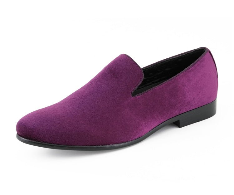 Amali ArieS Regal Velvet Loafers Men’s Purple Smoking Slippers by Amali – Don't Panic Shoes