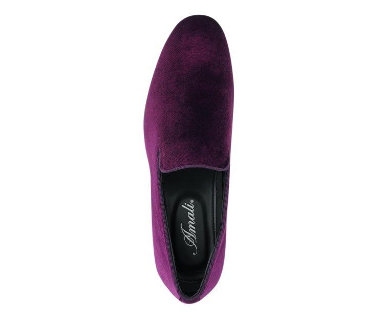 Amali ArieS Regal Velvet Loafers Men’s Purple Smoking Slippers by Amali – Don't Panic Shoes