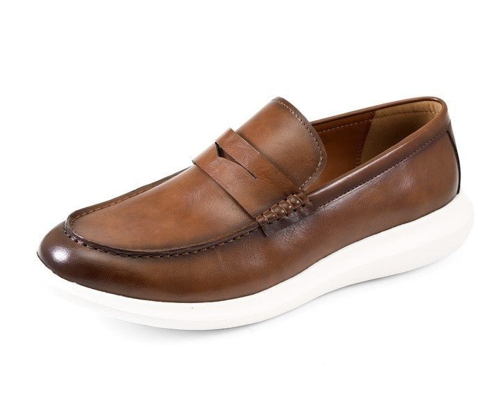 Amali Arvin Men's Cognac Slip On Loafers Leather Loafers by Amali – Don't Panic Shoes