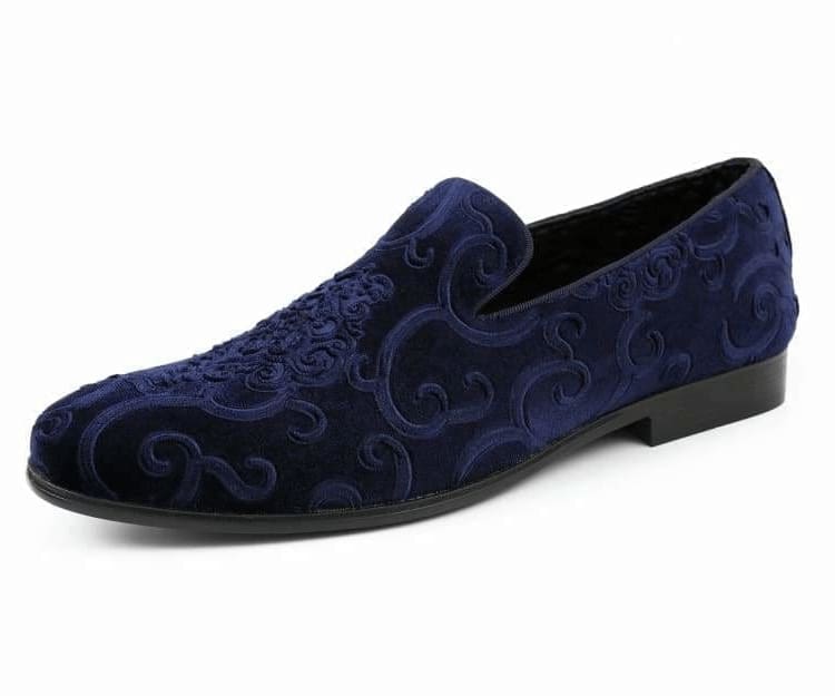 Amali Bryant Paisley Velvet Slip On Loafers For Men Smoking Slippers by Amali – Don't Panic Shoes