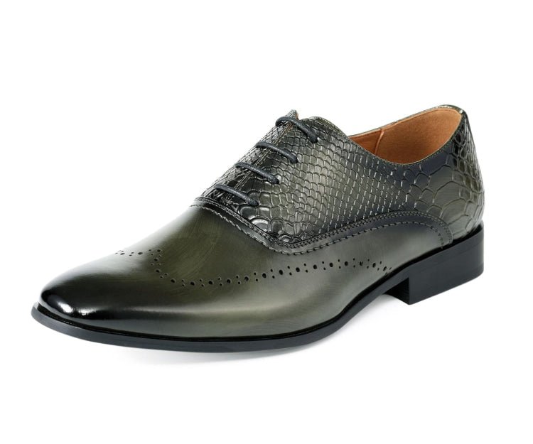 Amali Burke Men's Olive Green Leather Sophisticated Elegant Oxfords Oxfords by Amali – Don't Panic Shoes