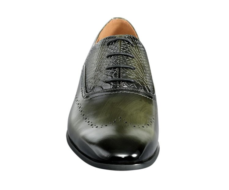 Amali Burke Men's Olive Green Leather Sophisticated Elegant Oxfords Oxfords by Amali – Don't Panic Shoes