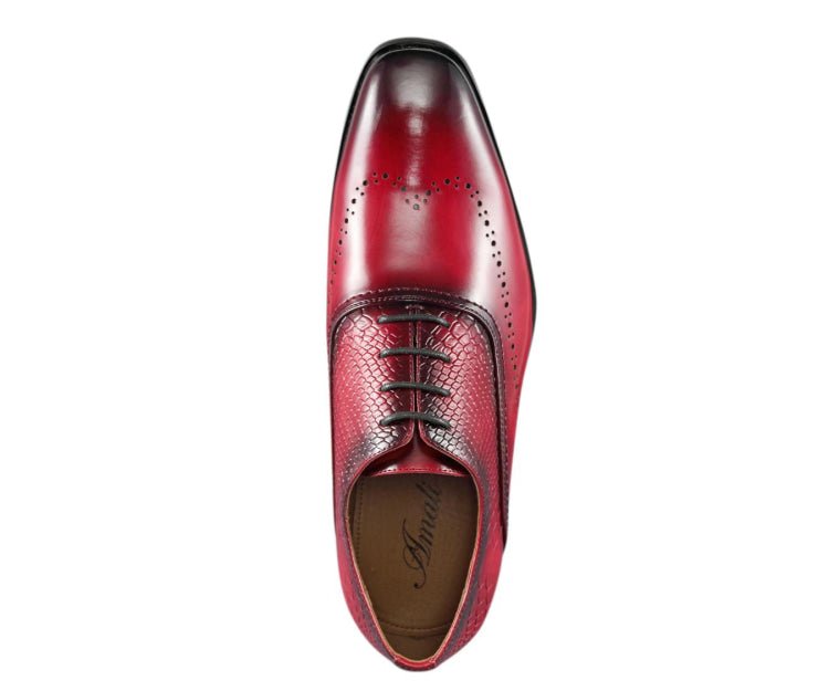 Amali Burke Men’S Red Leather Oxford Dress Shoes Oxfords by Amali – Don't Panic Shoes