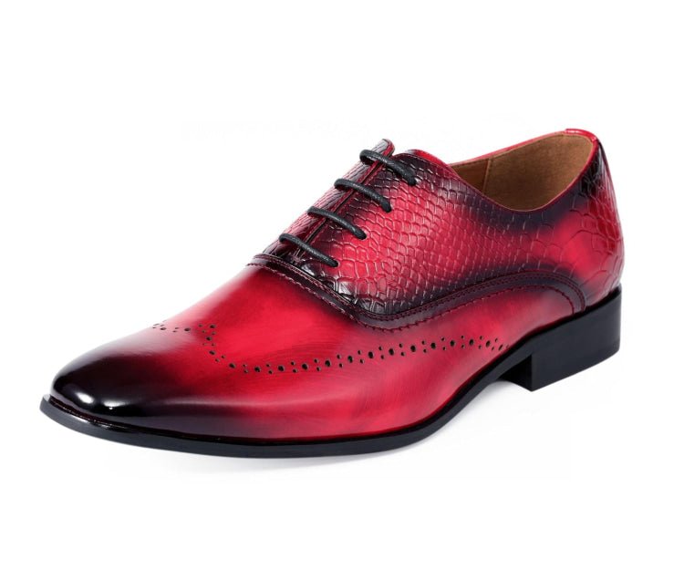 Amali Burke Men’S Red Leather Oxford Dress Shoes Oxfords by Amali – Don't Panic Shoes