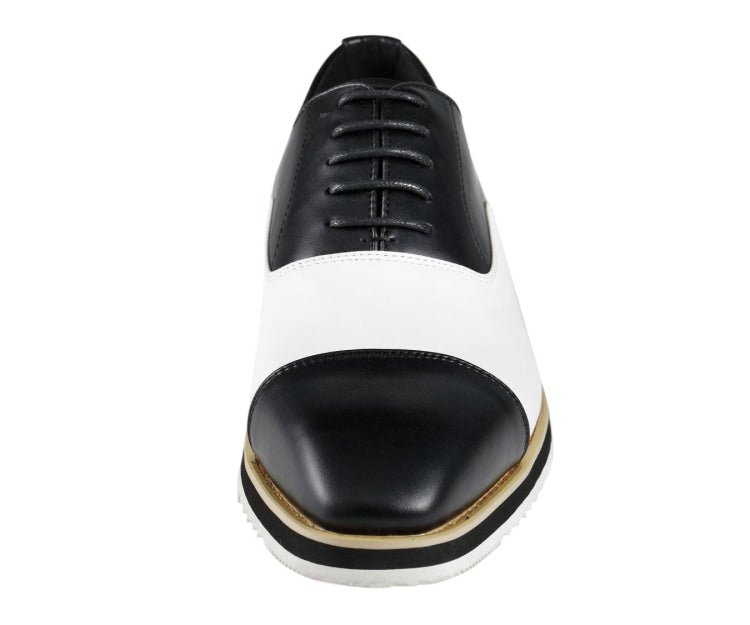 Amali Camden Classic Oxford Dress Shoes Men's Black And White Oxfords by Amali – Don't Panic Shoes