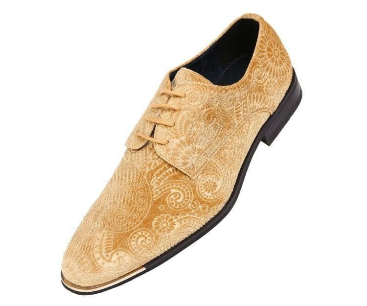 Amali Chadwick Gold Men’S Velvet Paisley Loafers Oxfords by Amali – Don't Panic Shoes