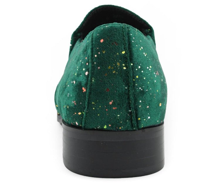 Amali Chaz Men's Green Luxury Velvet Smoking Slippers Smoking Slippers by Amali – Don't Panic Shoes