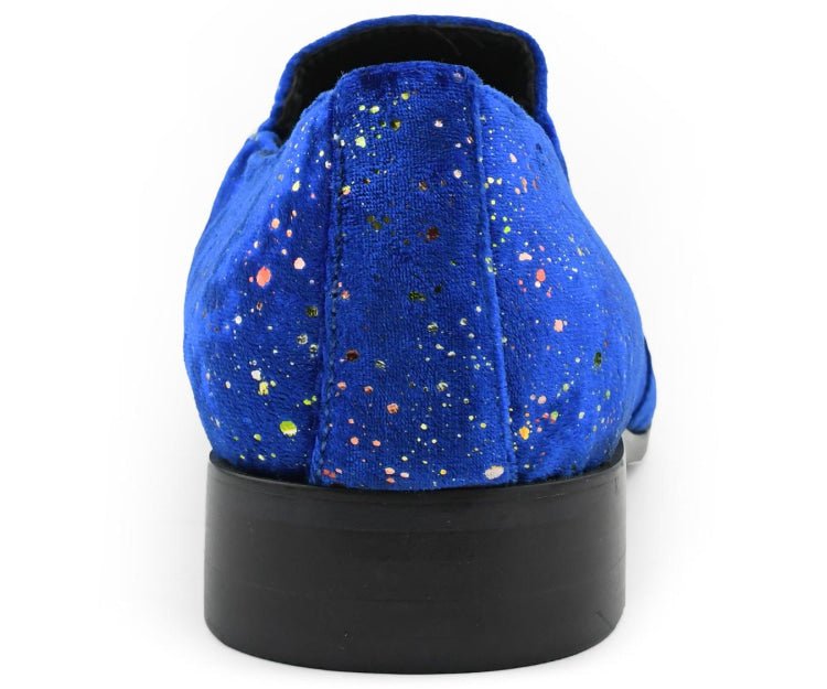 Amali Chaz Royal Men’S Gold Glitter Dress Shoes Smoking Slippers by Amali – Don't Panic Shoes