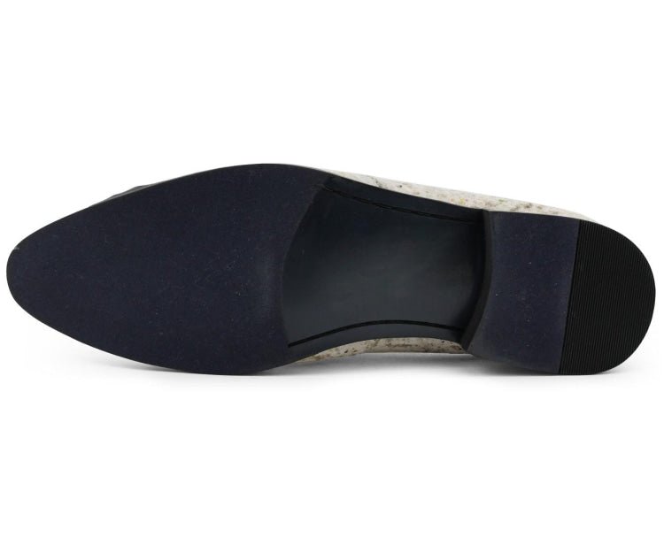 Amali Chaz Taupe Men’S Gold Glitter Dress Shoes Smoking Slippers by Amali – Don't Panic Shoes