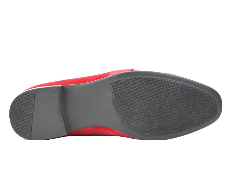 Amali CrimSon Knight Velvet Loafers Men’s Red Velvet Smoking Slippers by Amali – Don't Panic Shoes