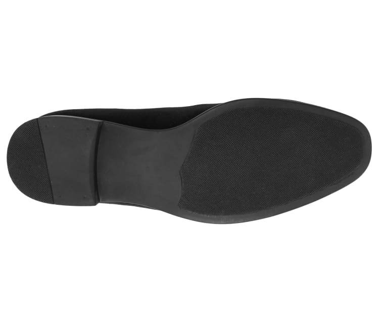 Amali Crown Black Velvet Slip On Loafers Smoking Slippers by Amali – Don't Panic Shoes