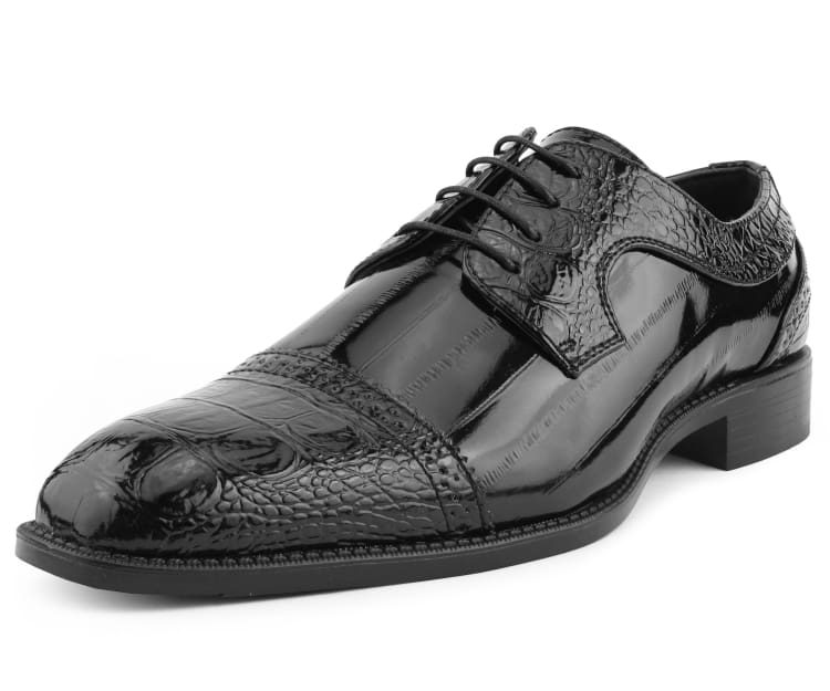 Amali Dallas Black Oxford Dress Shoes Eel Skin Oxfords by Amali – Don't Panic Shoes