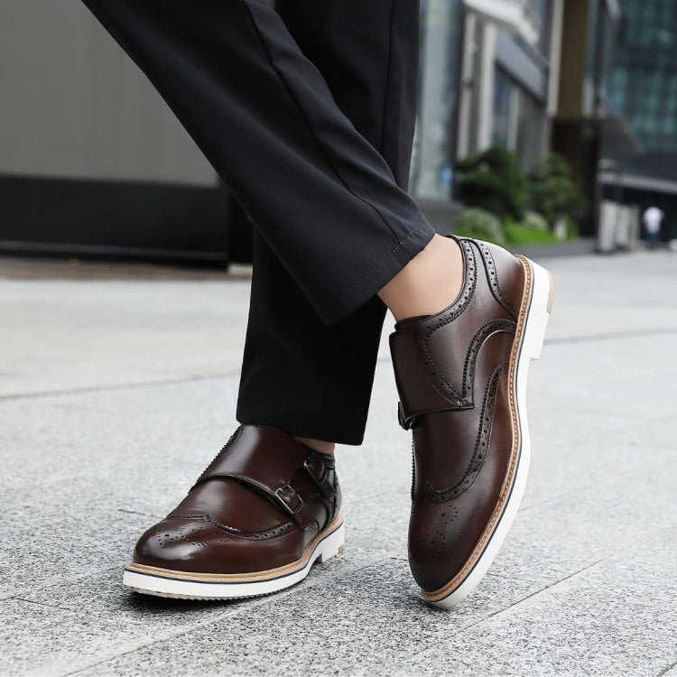 Amali Dario CaSual Elegance Monk Strap Shoes Men’s Brown Leather Oxfords by Amali – Don't Panic Shoes