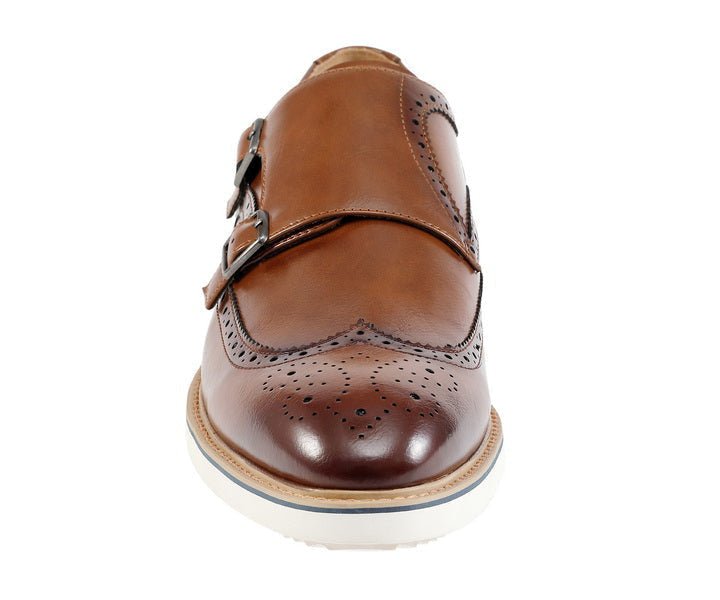Amali Dario Monk Strap ShoeS Men’s Smooth Cognac Leather Oxfords by Amali – Don't Panic Shoes