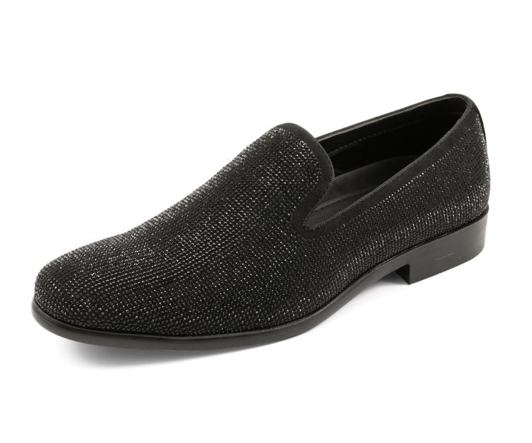 Amali Dazzle Black Smoking Slippers by Amali – Don't Panic Shoes