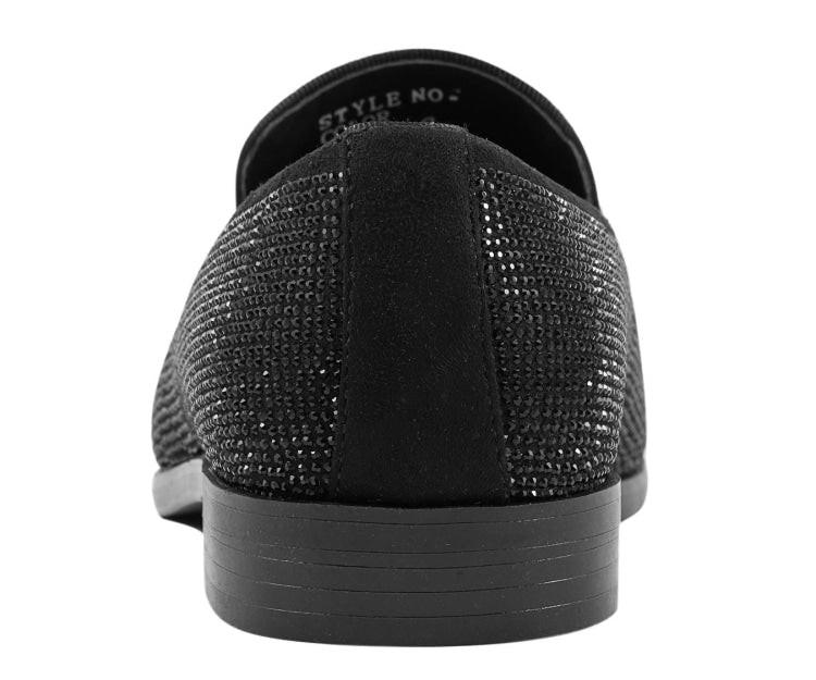 Amali Dazzle Black Smoking Slippers by Amali – Don't Panic Shoes