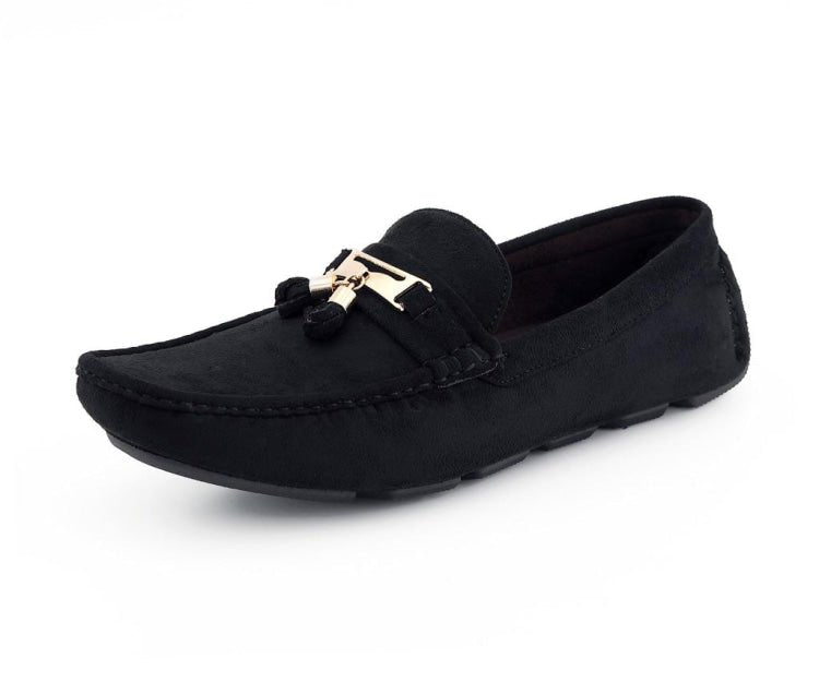 Amali Dyer Luxe Tassel Moccasins Men's Black Driving Moccasins by Amali – Don't Panic Shoes