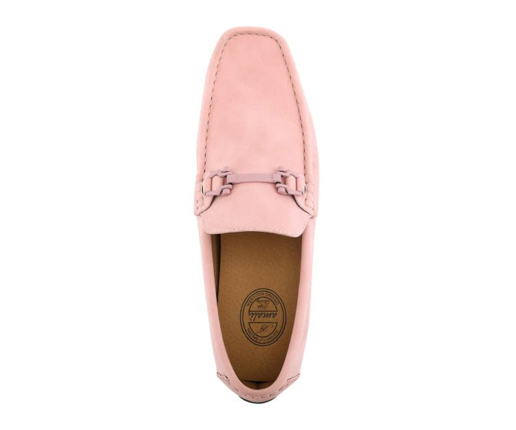Amali Dysion Pink Men's Leather Dress Shoes Driving Moccasins by Amali – Don't Panic Shoes