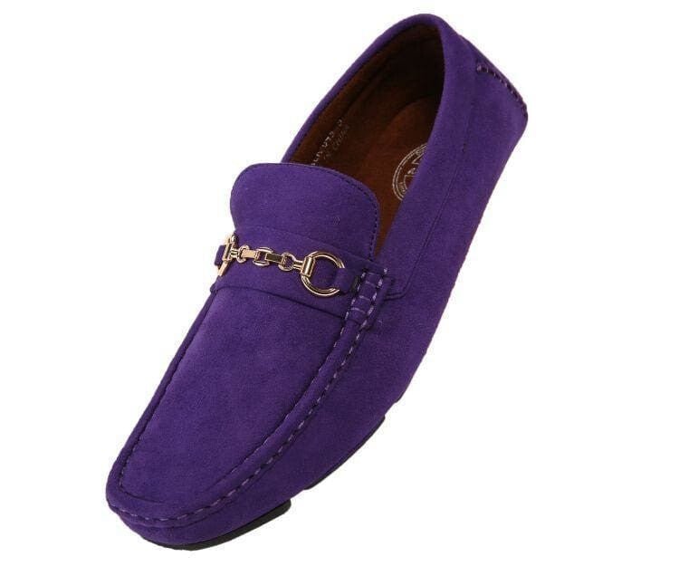 Amali Ecker Purple Men’S Suede Driving Moccasins Driving Moccasins by Amali – Don't Panic Shoes