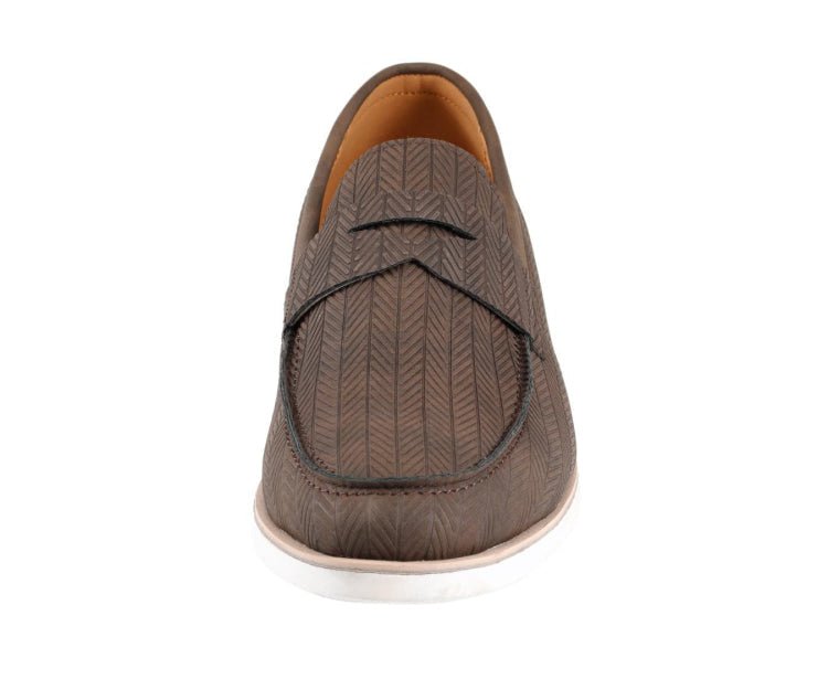 Amali Elias Herringbone Loafers For Men Brown Fabric Loafers by Amali – Don't Panic Shoes