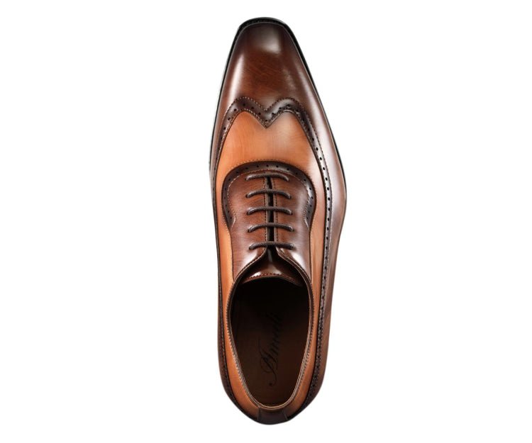 Amali Everett DiStinguished Tan Wingtip Oxfords Men’s Leather Oxfords by Amali – Don't Panic Shoes