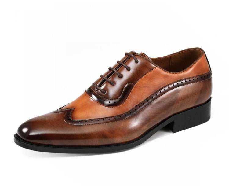 Amali Everett DiStinguished Tan Wingtip Oxfords Men’s Leather Oxfords by Amali – Don't Panic Shoes