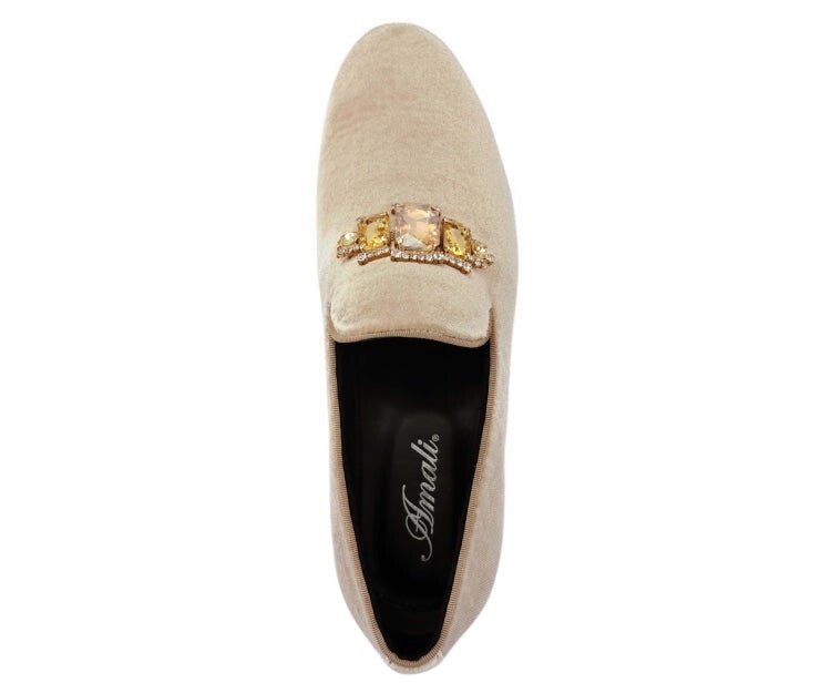 Amali Fabio Taupe Smoking Slippers by Amali – Don't Panic Shoes