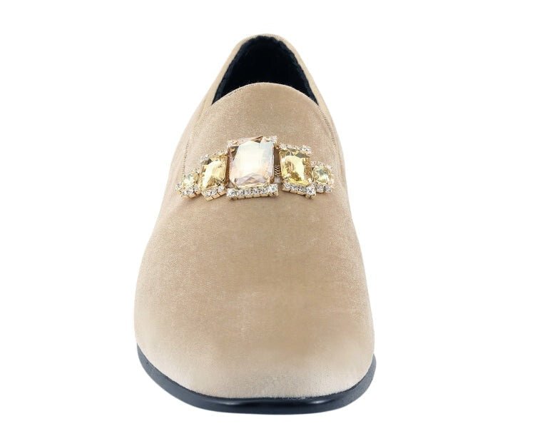 Amali Fabio Taupe Smoking Slippers by Amali – Don't Panic Shoes