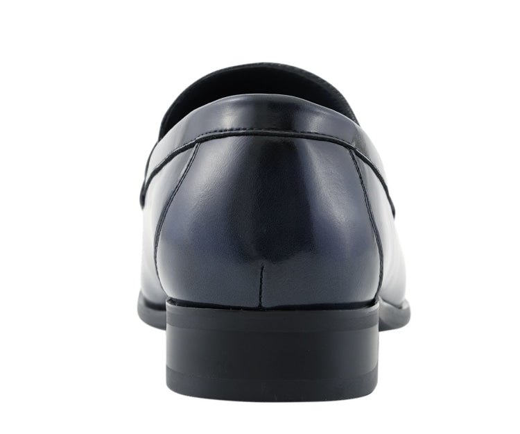 Amali Gerald Navy Men’S Slip On Dress Shoes Rubber Sole Loafers by Amali – Don't Panic Shoes