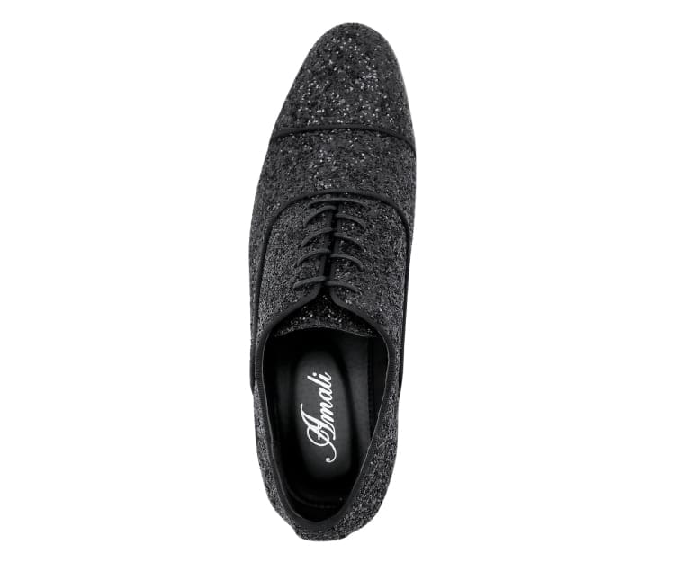Amali GlamorouS Glitter Oxfords Men’s Black Glitter Oxfords by Amali – Don't Panic Shoes