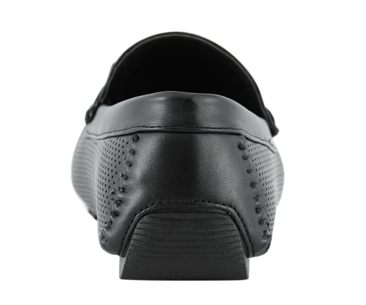 Amali Harry2 Men’S Perforated Loafers Black Man Made Driving Moccasins by Amali – Don't Panic Shoes