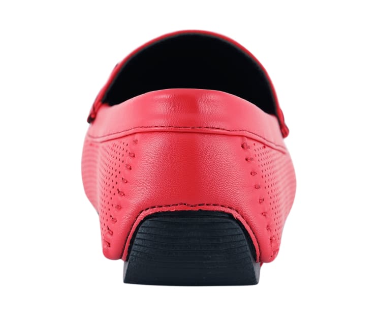 Amali Harry2 Red Men’S Smooth Driver Shoes Driving Moccasins by Amali – Don't Panic Shoes