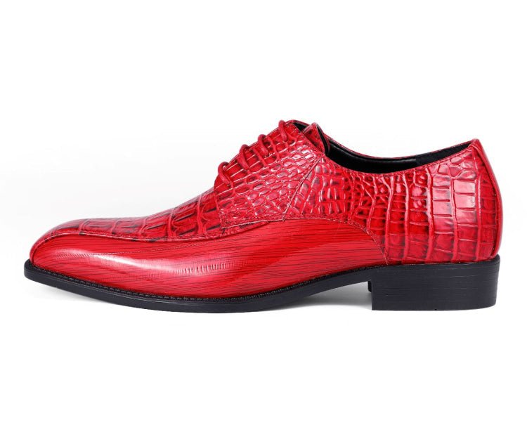 Amali Harvey Men's Red Crocodile And Eel Embossed Leather Oxfords Oxfords by Amali – Don't Panic Shoes