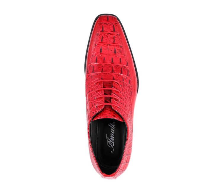 Amali Harvey Men's Red Crocodile And Eel Embossed Leather Oxfords Oxfords by Amali – Don't Panic Shoes