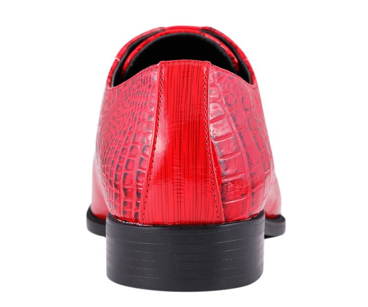 Amali Harvey Men's Red Crocodile And Eel Embossed Leather Oxfords Oxfords by Amali – Don't Panic Shoes