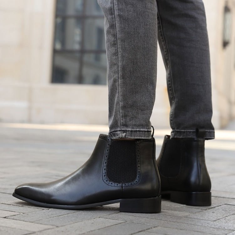 Amali HayeS Black Men’s Wingtip Chelsea Boots Leather Boots by Amali – Don't Panic Shoes