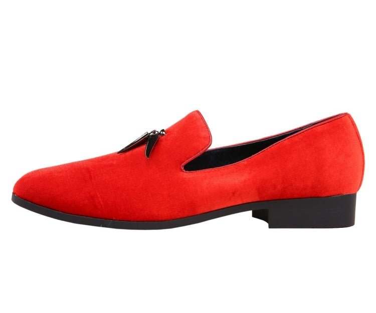 Amali Heath CrimSon Luxe Velvet Smoking Slippers Men’s Red Velvet Smoking Slippers by Amali – Don't Panic Shoes