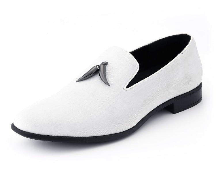 Amali Heath Luxurious White Velvet Smoking Slippers For Men Smoking Slippers by Amali – Don't Panic Shoes