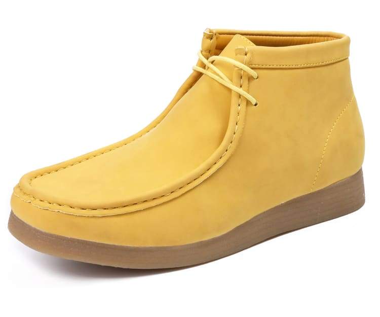 Amali Jason 2 Men's Mustard Yellow Suede Limited Edition Ankle Boots Boots by Amali – Don't Panic Shoes