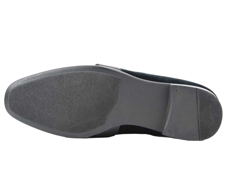 Amali Knight Black Men’S Velvet Loafers Smoking Slippers by Amali – Don't Panic Shoes