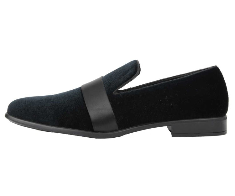 Amali Knight Black Men’S Velvet Loafers Smoking Slippers by Amali – Don't Panic Shoes