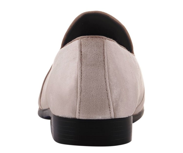 Amali Knight Men's Regal Tan Velvet Loafers Smoking Slippers by Amali – Don't Panic Shoes