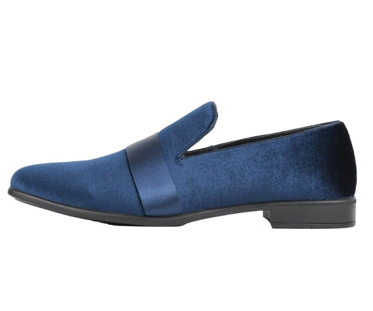 Amali Knight Navy Velvet LoaferS Men’s Velvet Smoking Slippers by Amali – Don't Panic Shoes