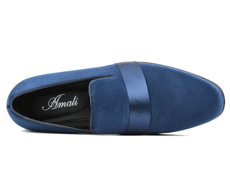 Amali Knight Navy Velvet LoaferS Men’s Velvet Smoking Slippers by Amali – Don't Panic Shoes