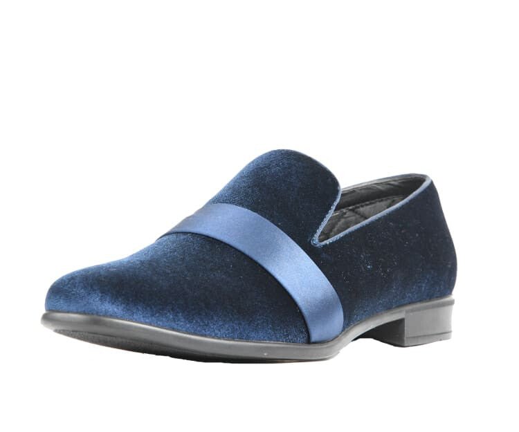 Amali Knight Navy Velvet LoaferS Men’s Velvet Smoking Slippers by Amali – Don't Panic Shoes