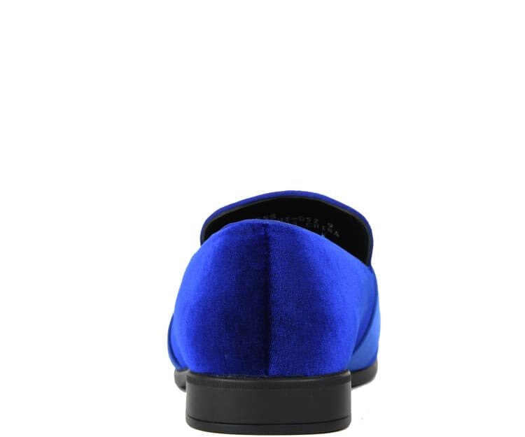 Amali Knight Regal Velvet Loafers For Men Royal Blue Velvet Smoking Slippers by Amali – Don't Panic Shoes