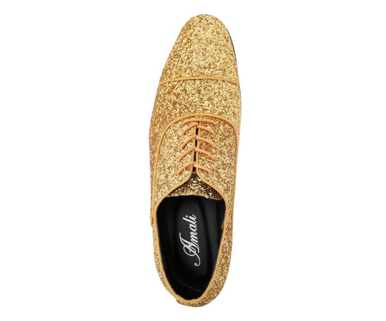 Amali Lawrence Glitter OxfordS Men’s Gold Dress Shoes Oxfords by Amali – Don't Panic Shoes