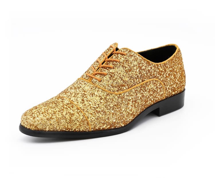 Amali Lawrence Glitter OxfordS Men’s Gold Dress Shoes Oxfords by Amali – Don't Panic Shoes