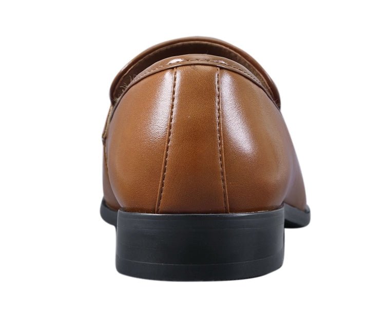 Amali Levi Men’S Cognac And White Leather Luxe Penny Loafers Loafers by Amali – Don't Panic Shoes